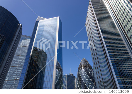 Modern skyscrapers in the financial district of London Modern skyscrapers in the financial district of London 140313099