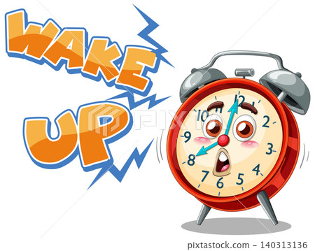 Animated Alarm Clock with Wake Up Text Animated Alarm Clock with Wake Up Text 140313136
