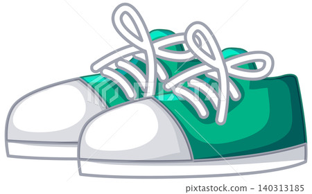 Stylish Green Sneakers Illustration Stylish Green Sneakers Illustration 140313185