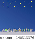 Nighttime cityscape illustration template material 140313376