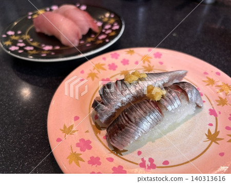 Himi yellowtail and Himi sardine nigiri Himi yellowtail and Himi sardine nigiri 140313616