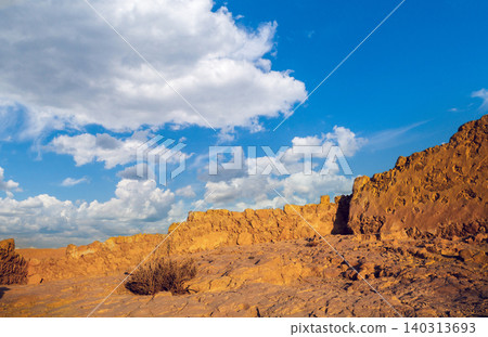 Mountains against blue sky. Negev desert, Israel Mountains against blue sky. Negev desert, Israel 140313693