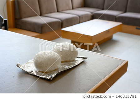 Onigiri placed on the table Onigiri placed on the table 140313781