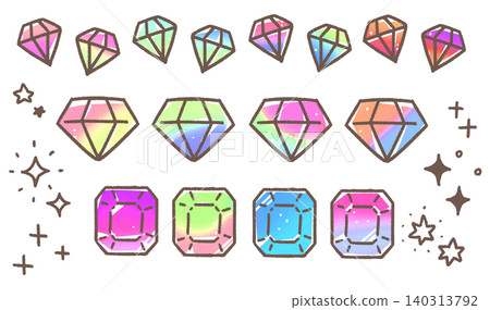Hand-drawn sketches of sparkling jewels Hand-drawn sketches of sparkling jewels 140313792