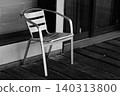 Aluminum chairs placed on the terrace 140313800