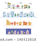 Streetscape illustration template material set 140313818