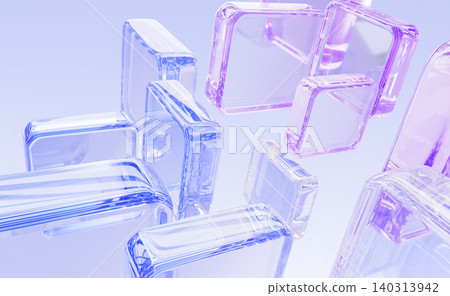 Abstract glass block tech 3D background with holographic transparent square shapes render. Gradient crystal rectangle plates, iridescent geometric pattern, modern screen wallpaper. 3D illustration Abstract glass block tech 3D background with holographic transparent square shapes render. Gradient crystal rectangle plates, iridescent geometric pattern, modern screen wallpaper. 3D illustration 140313942