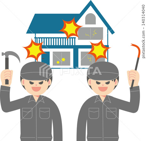 Bad men in work clothes attack a house 140314040