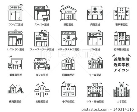 Real estate property icon; nearby facilities/schools icon Real estate property icon; nearby facilities/schools icon 140314110