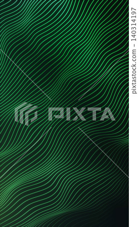 Vertical green topographic wave lines illustration with neon contour flow, dark abstract technology pattern, digital terrain and cyber design. Vertical green topographic wave lines illustration with neon contour flow, dark abstract technology pattern, digital terrain and cyber design. 140314197