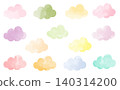 Colorful watercolor cloud set 140314200