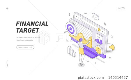 Financial Target Data Analysis Goal Isometric Web Banner Template Vector Illustration Financial Target Data Analysis Goal Isometric Web Banner Template Vector Illustration 140314437