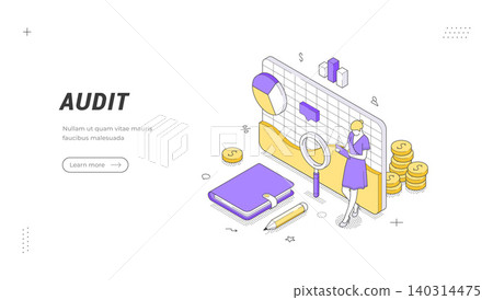 Financial Audit And Data Analysis Isometric Vector Illustration For Web Banner Template Financial Audit And Data Analysis Isometric Vector Illustration For Web Banner Template 140314475