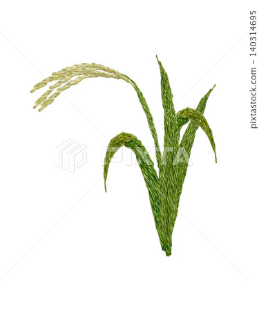 [Rice] Hand-embroidered illustration material 140314695