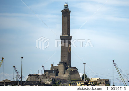 genoa iconic lighthouse city symbol 140314743