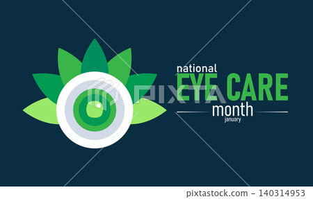 National Eye Care Month Poster Banner and Background Design Template with Eye Icon Vision Check Glasses and Medical Illustration for Vision Health Awareness Optometry Prevention and Eye Protection 140314953