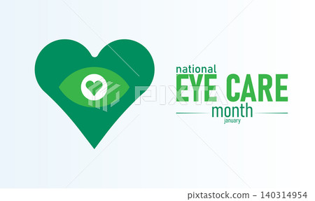 National Eye Care Month Poster Banner and Background Design Template with Eye Icon Vision Check Glasses and Medical Illustration for Vision Health Awareness Optometry Prevention and Eye Protection 140314954