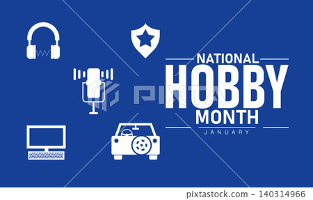 National Hobby Month Poster Banner and Background Design Template Featuring Creative Craft Tools Art Supplies and DIY Illustration for Leisure Activity Inspiration Personal Interests National Hobby Month Poster Banner and Background Design Template Featuring Creative Craft Tools Art Supplies and DIY Illustration for Leisure Activity Inspiration Personal Interests 140314966