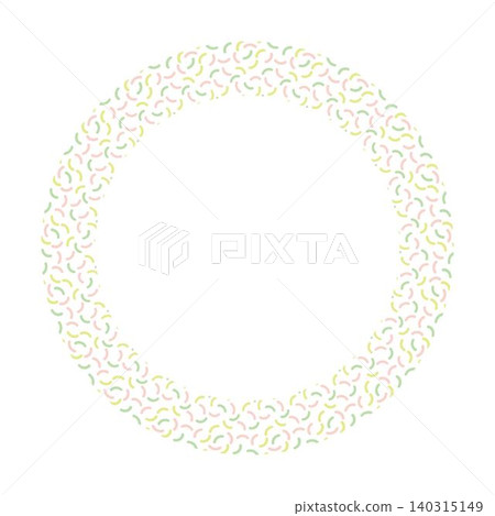 Pastel Mosaic Circle Border Vector Illustration Decorative Round Frame 140315149