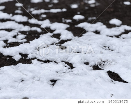 Snow remaining on the black soil Snow remaining on the black soil 140315475