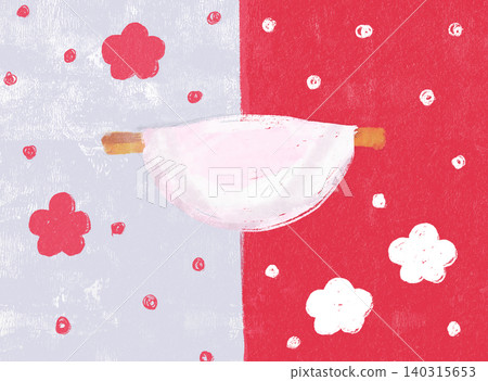 Hand-drawn illustration of "Hanabira Mochi," a traditional Japanese sweet for New Year's. Hand-drawn illustration of "Hanabira Mochi," a traditional Japanese sweet for New Year's. 140315653