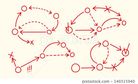 Sport tactic diagrams, sketch strategic arrows Sport tactic diagrams, sketch strategic arrows 140315940