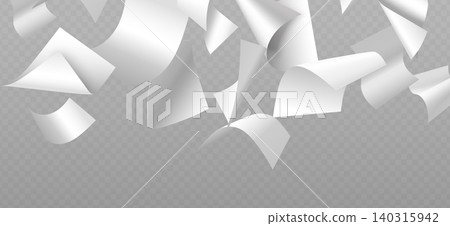 Flying paper sheets, white document papers Flying paper sheets, white document papers 140315942