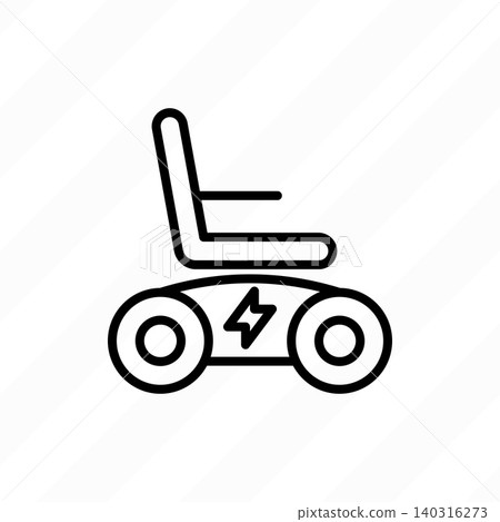 Electric wheelchair thin line icon. Transport for disabled. Vector illustration. Electric wheelchair thin line icon. Transport for disabled. Vector illustration. 140316273