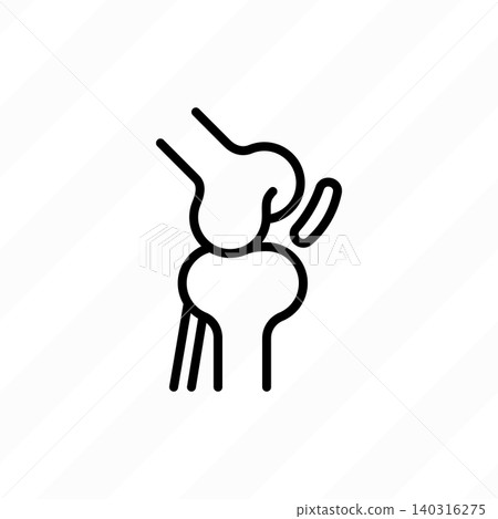 Knee joint thin line icon. Orthopedics, arthritis, and joint disease. Symbol for orthopedic checkup, clinic diagnostic. Vector illustration. Knee joint thin line icon. Orthopedics, arthritis, and joint disease. Symbol for orthopedic checkup, clinic diagnostic. Vector illustration. 140316275