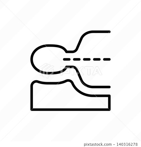 Opthopedic pillow for back correction thin line icon. Vector illustration. Opthopedic pillow for back correction thin line icon. Vector illustration. 140316278