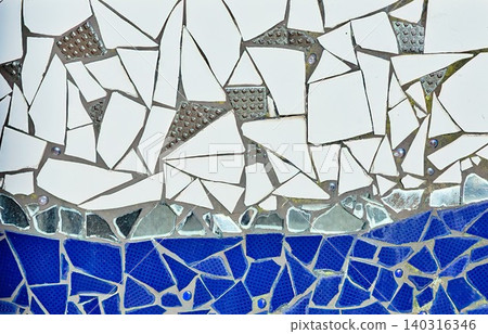Mosaic Broken Bits White & Blue Mosaic Broken Bits White & Blue 140316346