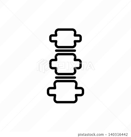 Spine thin line icon. Vertebrae.. Backache, posture correction and orthopedics. Vector illustration. Spine thin line icon. Vertebrae.. Backache, posture correction and orthopedics. Vector illustration. 140316442