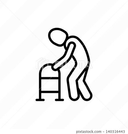Walkers thin line icon. Vector illustration of orthopedic equipment for disabled. 140316443