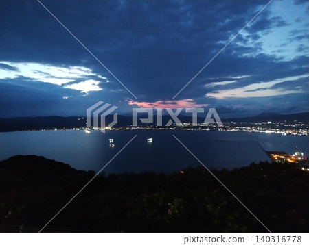 藝術化的夜景,天空與大海 藝術化的夜景,天空與大海 140316778