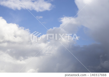 Fluffy White Clouds in Blue Sky, Beautiful Cloudscape Background. Fluffy White Clouds in Blue Sky, Beautiful Cloudscape Background. 140317888