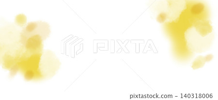 橫幅背景插圖，類似用水彩或蠟筆繪製的黃色花朵。 140318006