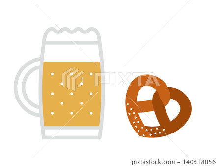 Beer and pretzel snack set Beer and pretzel snack set 140318056