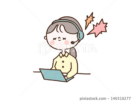 A female operator (customer support) who handles complaints calmly and gently. A female operator (customer support) who handles complaints calmly and gently. 140318277