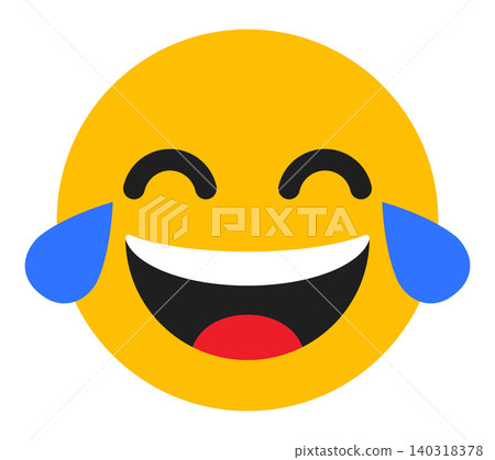 Laughing tears smiley face icon illustration, funny joyful yellow social media reaction symbol with happy expression and blue tears, isolated flat design for chat, app, message and sticker use Laughing tears smiley face icon illustration, funny joyful yellow social media reaction symbol with happy expression and blue tears, isolated flat design for chat, app, message and sticker use 140318378