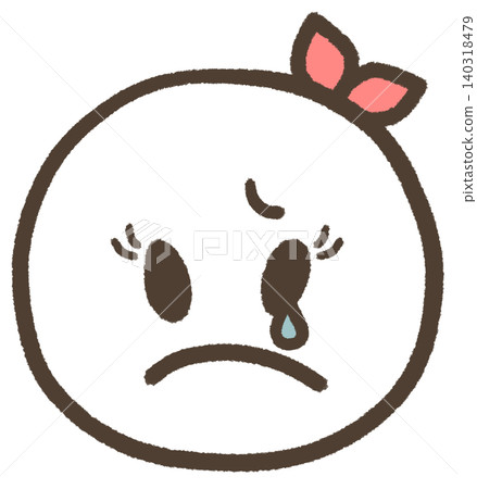 一個嘴角下垂、痛苦哭泣的女人 140318479