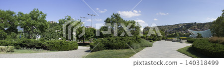 Panoramic photography of the sights and landscapes of urban development in Tbilisi, Georgia, 140318499