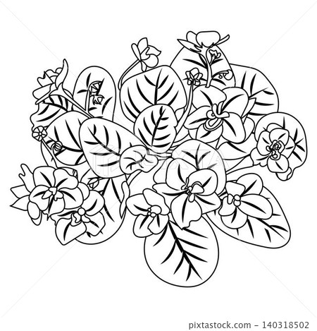 Violets in doodle style. Violets in doodle style. 140318502