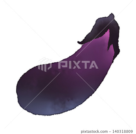 Eggplant illustration (1 eggplant), watercolor style, transparent PNG. Eggplant illustration (1 eggplant), watercolor style, transparent PNG. 140318809
