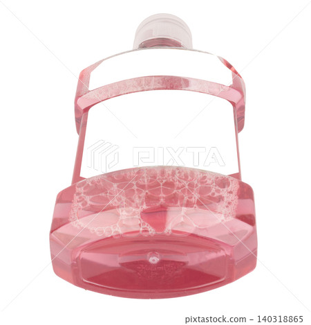 Pink mouthwash bottle isolated on a white background 140318865
