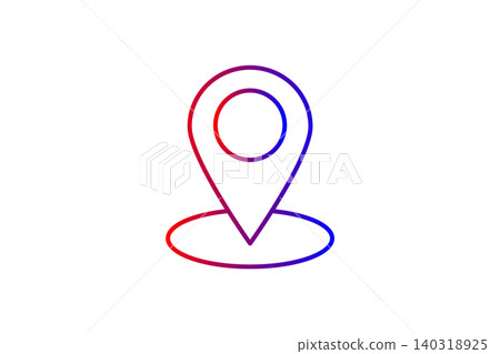 Colorful Gradient Location Pin Icon Over Target Ring, Map Marker Symbol for Navigation and Geolocation Colorful Gradient Location Pin Icon Over Target Ring, Map Marker Symbol for Navigation and Geolocation 140318925