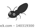A cute illustration of a black ant 140319300