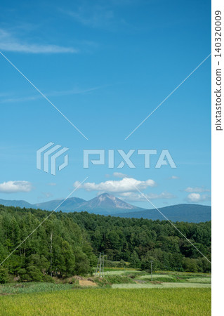 Green forests and mountain ranges on a sunny summer day: Daisetsuzan mountain range Green forests and mountain ranges on a sunny summer day: Daisetsuzan mountain range 140320009