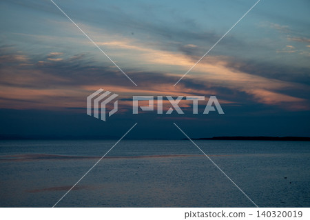 beautiful sunset sky and lake beautiful sunset sky and lake 140320019