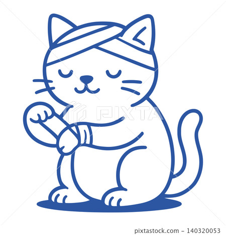 Meditating cat mascot in minimalist line art style for yoga and wellness branding Meditating cat mascot in minimalist line art style for yoga and wellness branding 140320053