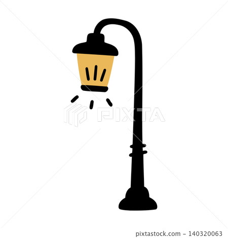 Street lamp in simple flat vector style for urban illustration and design Street lamp in simple flat vector style for urban illustration and design 140320063